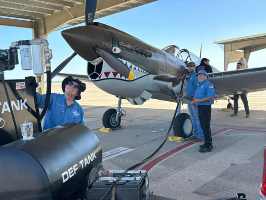 Flightline Services Detachment refueling a P-40.